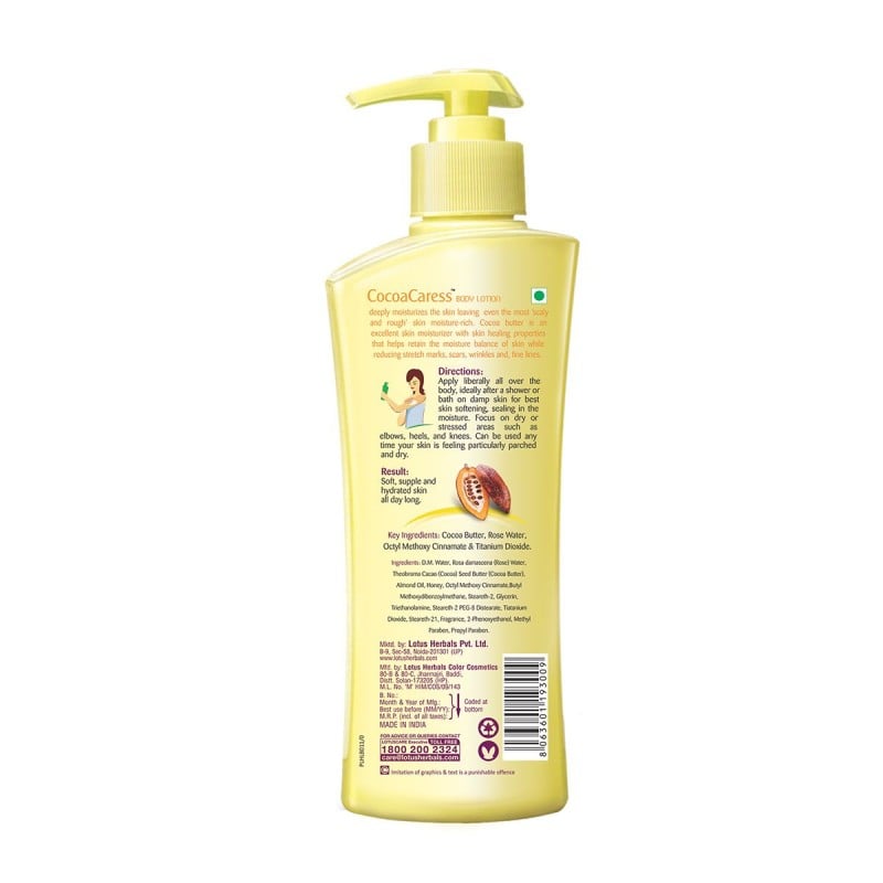 Lotus Herbals Cocoa Caress Daily Hand & Body Lotion SPF 20 (250ml)