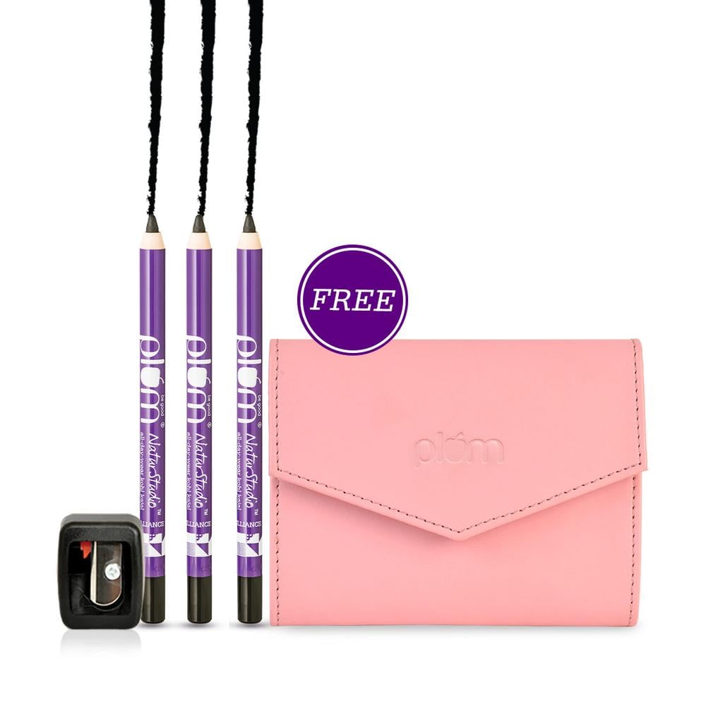 Plum NaturStudio All-Day-Wear Kohl Kajal Black Brilliance Trio (set of 3)