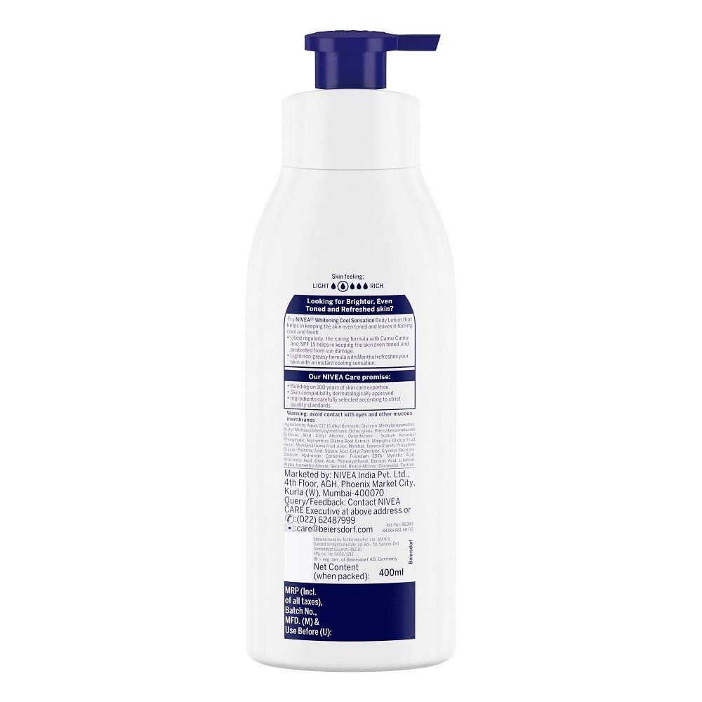 Nivea Whitening Cool Sensation Body Lotion SPF 15