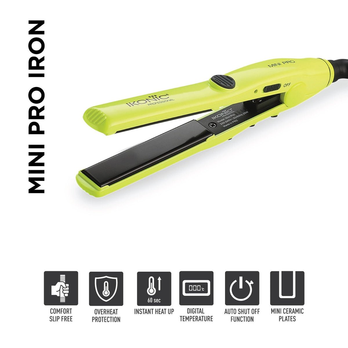 Ikonic Professional Straightener Mini Pro Iron - Green