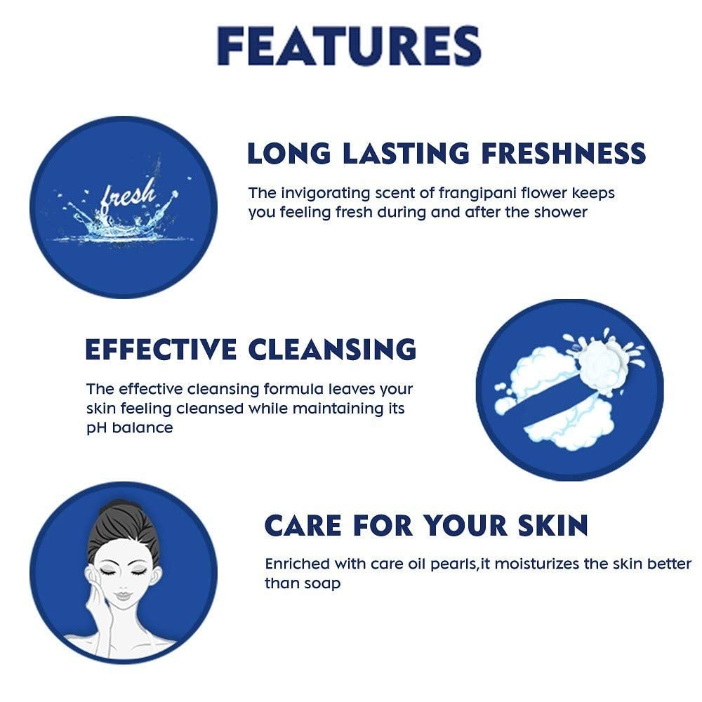 Nivea Frangipani & Oil Shower Gel Pampering Care & Refreshing Scent of Frangipani Flower (125ml)
