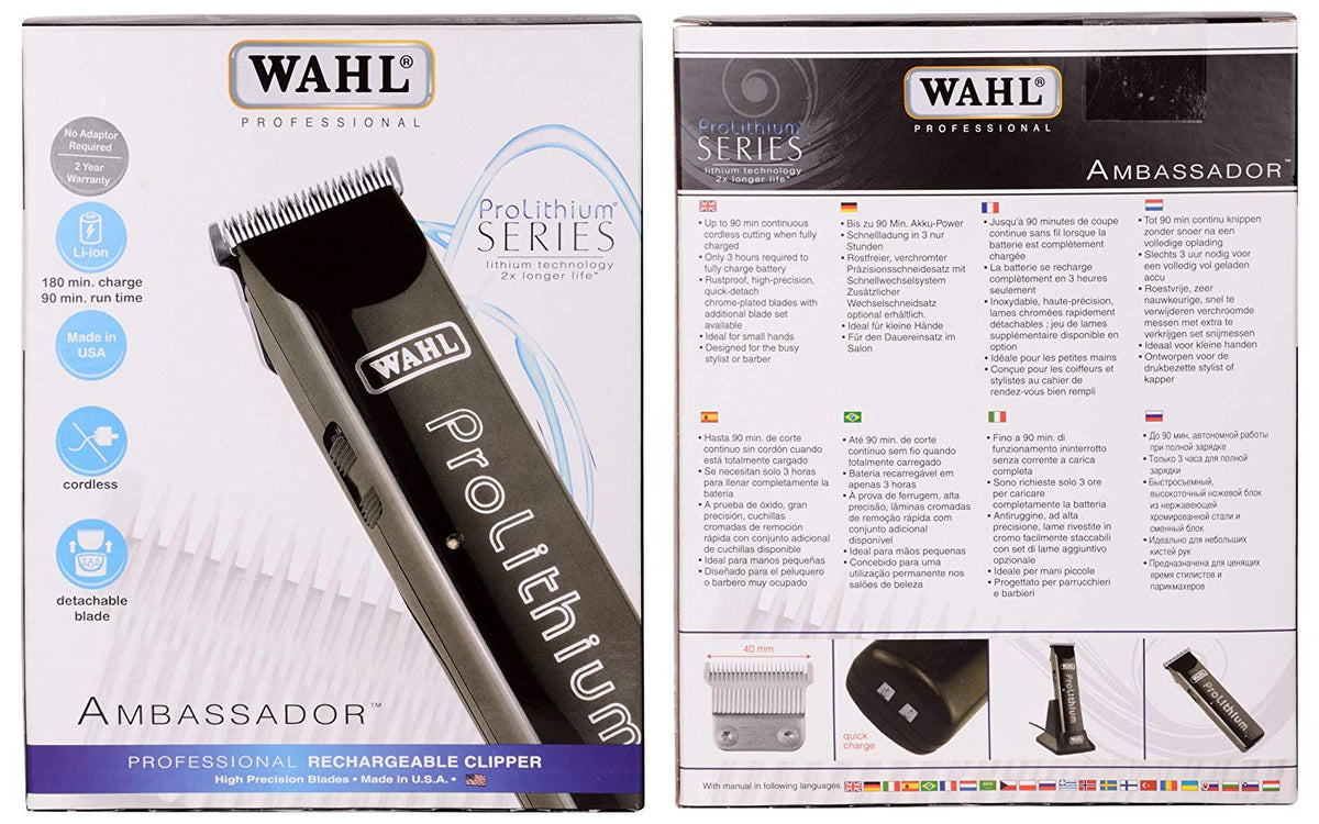 Wahl Professional Ambassador Prolithium Series Rechargeable Clipper (08726-224)