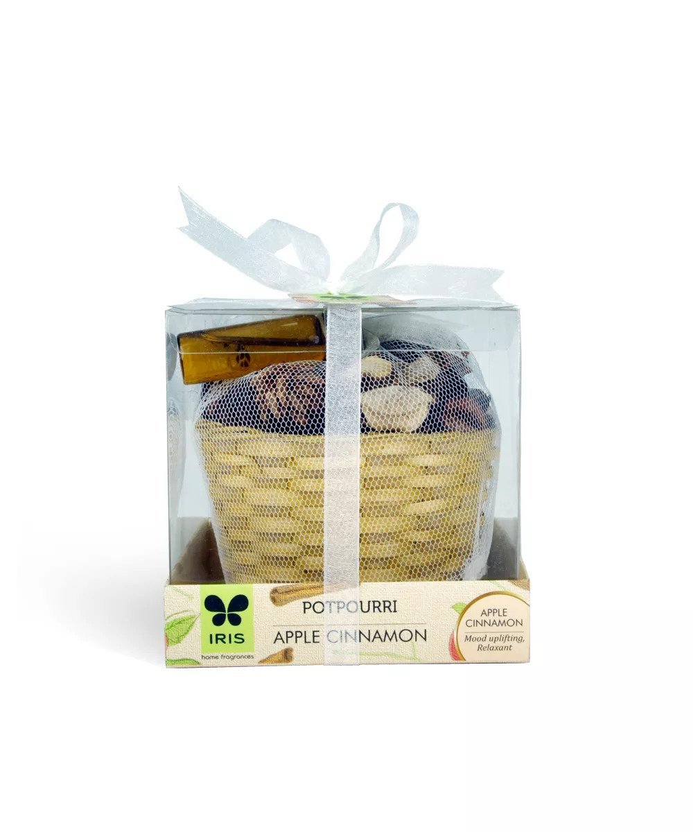 Iris Potpourri with Cane Basket - Apple Cinnamon