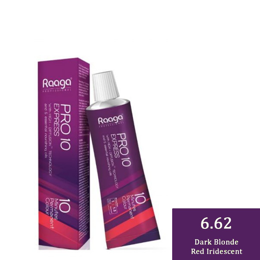 Raaga Professional Pro 10 Express Permanent Hair Color (6.62 Dark Blonde Red Iridescent)