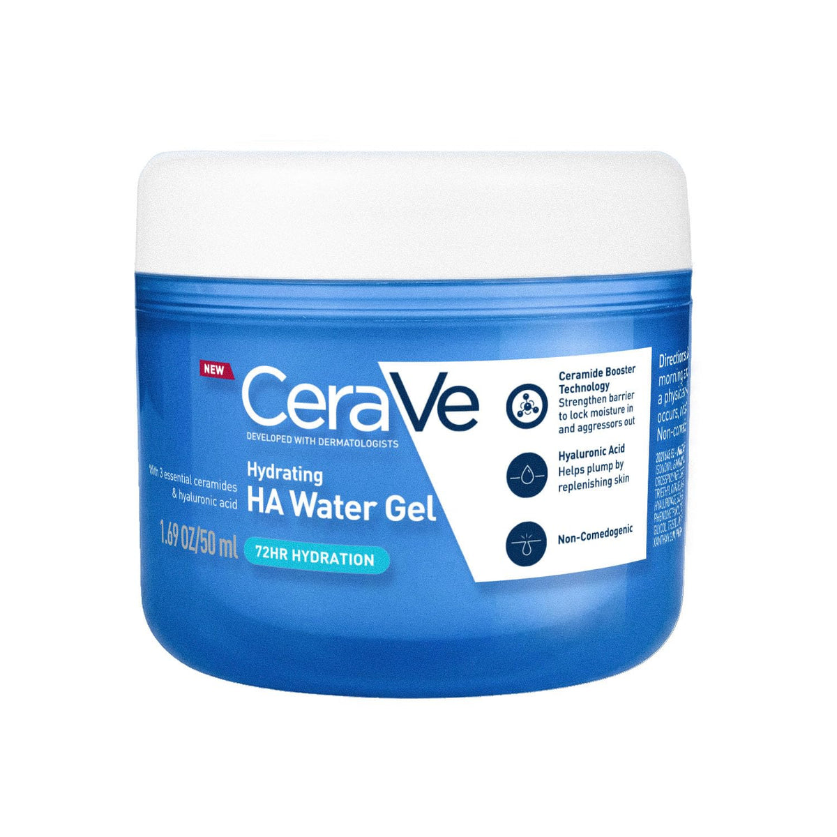 CeraVe HA Water Gel Oil-Free Face Moisturizer with Hyaluronic Acid & Ceramides for Plumpy Hydration (50ml)