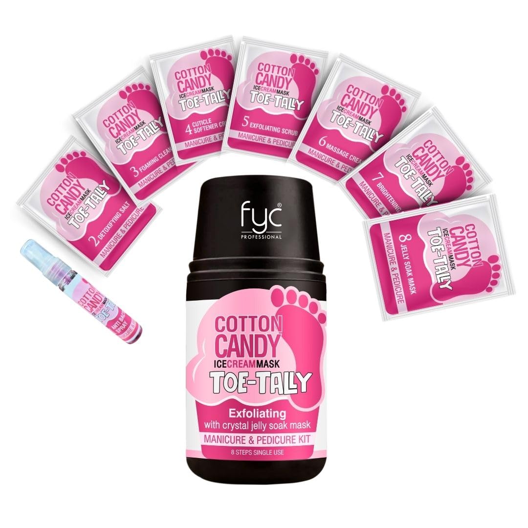 Fyc Professional Ice Cream Cotton Candy Mask Toe-Tally Exfoliating Manicure & Pedicure Kit (8 Steps)
