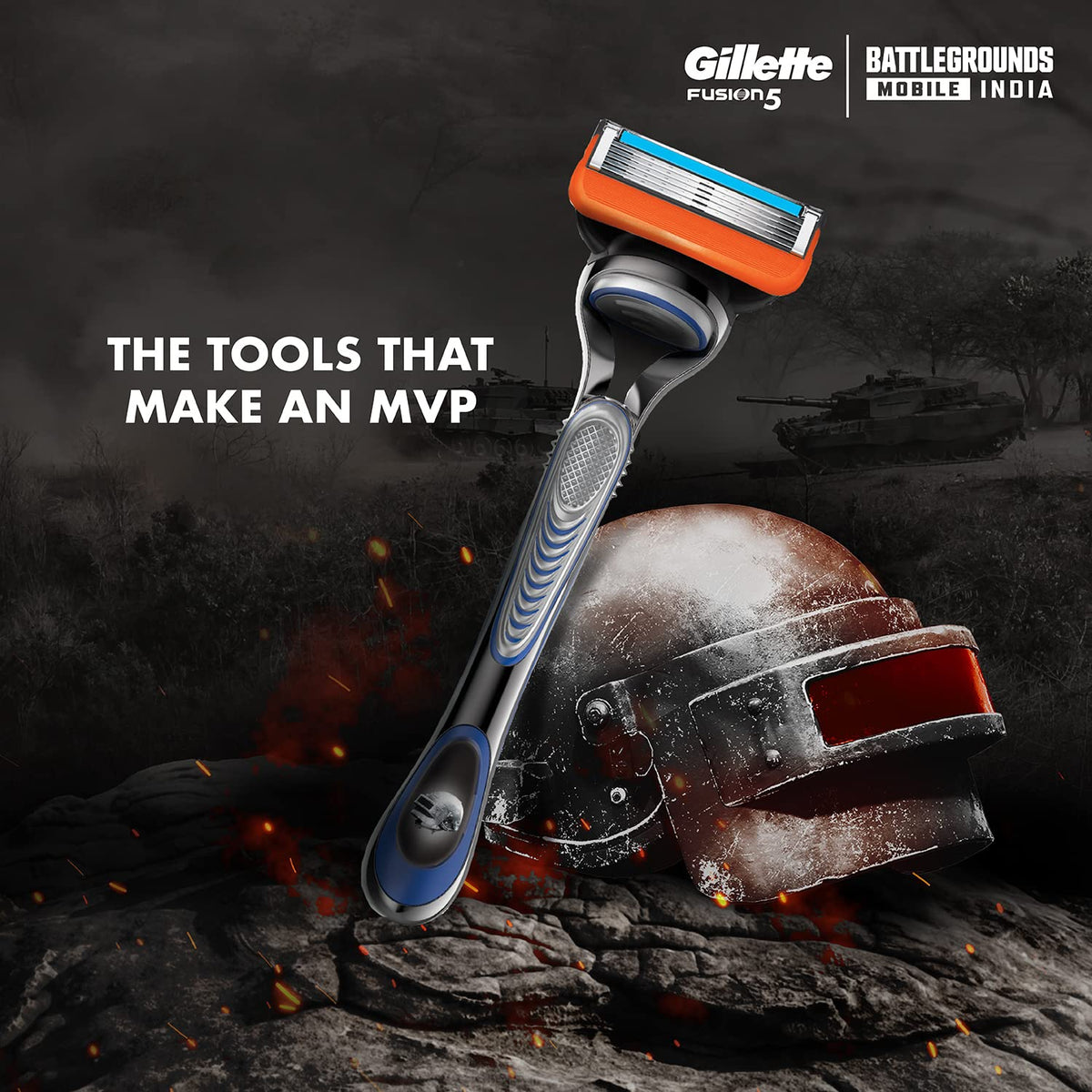 Gillette Fusion Men’s Razor For Shave & Beard Shape With Battlegrounds Mobile India (1 Pc)