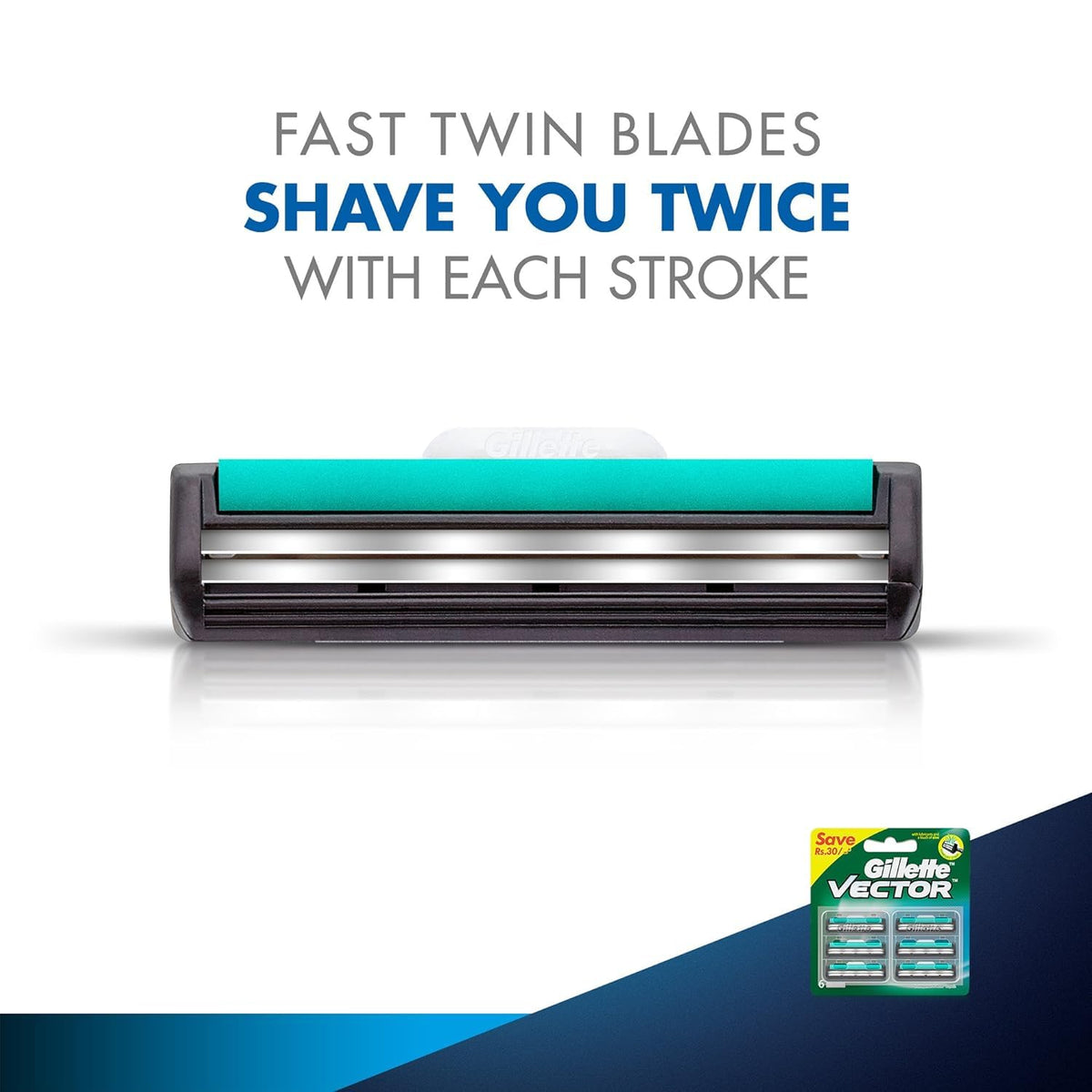 Gillette Vector Manual Shaving Razor For Men (1Pc)