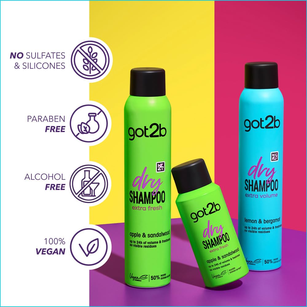 Got2b Dry Shampoo Instant Lemon & Bergamot Fresh Up Extra Volume (200ml)