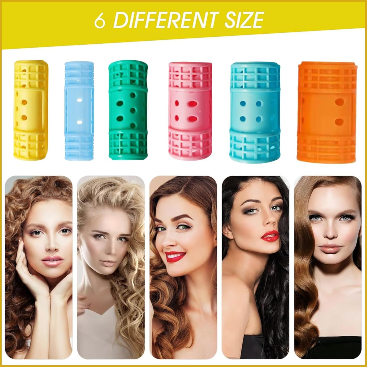 Hair Line Professional Plastic Hair Roller Curler (3.6cm Diameter Orange) (HHR015)