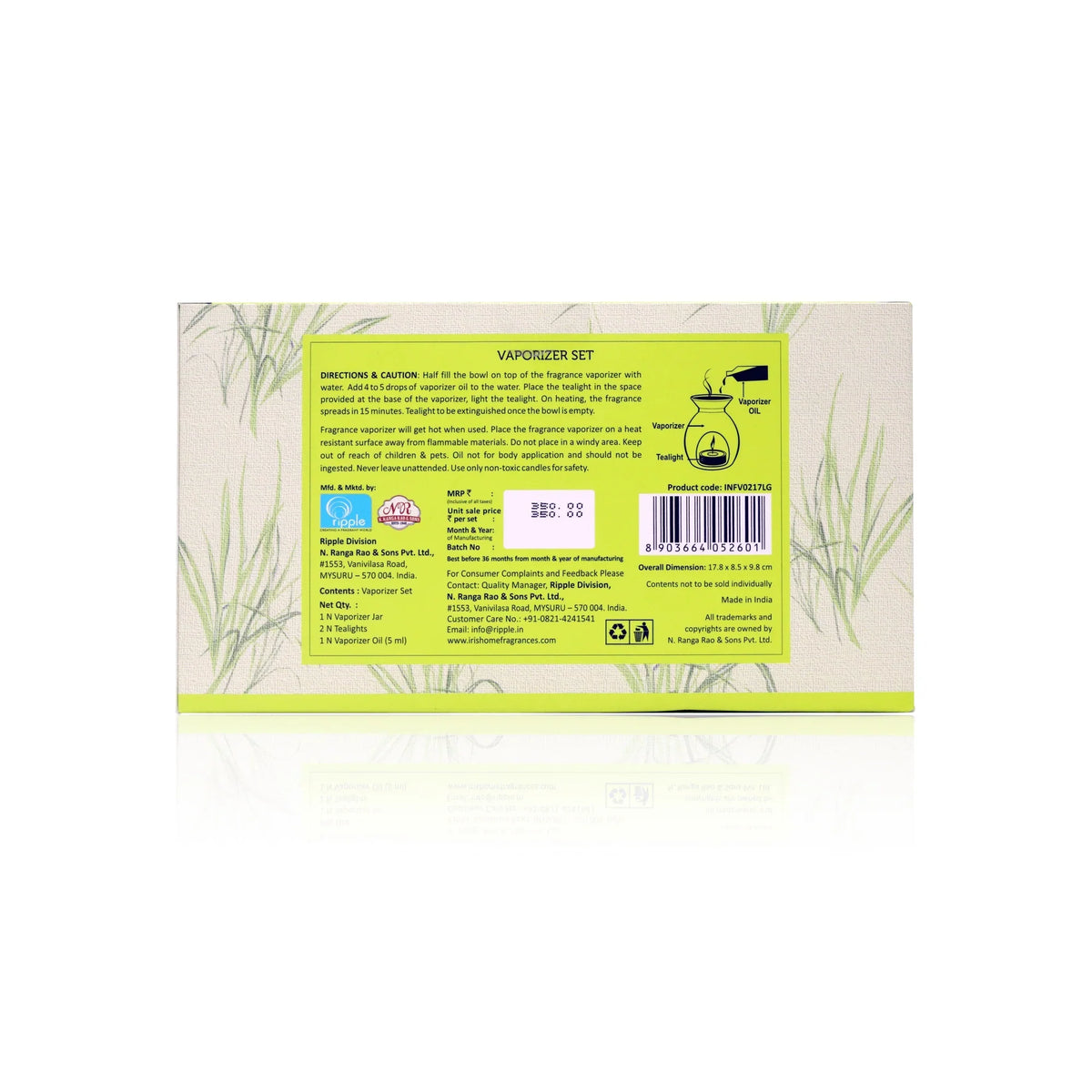 Iris Fragrance Vaporizer Set - Lemon Grass (INFV0217LG)