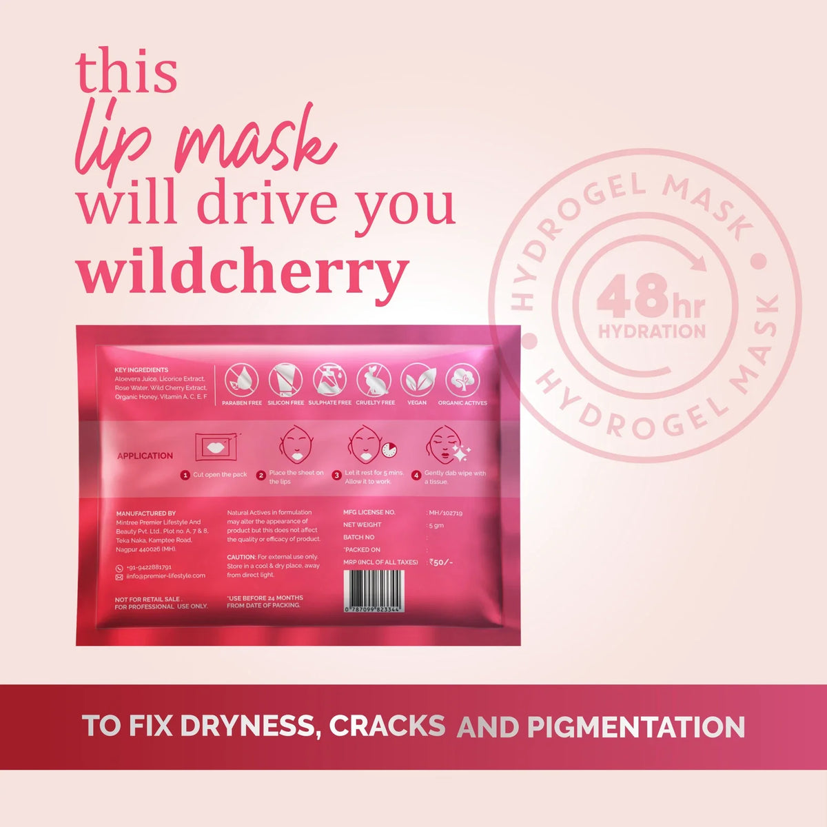 Mintree Lip Mask Wildberry - Hydrogel (5gm)
