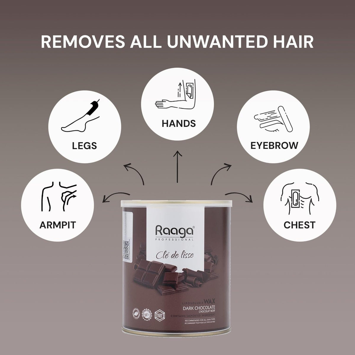 Raaga Professional Dark Chocolate Liposoluble Wax (800gm)