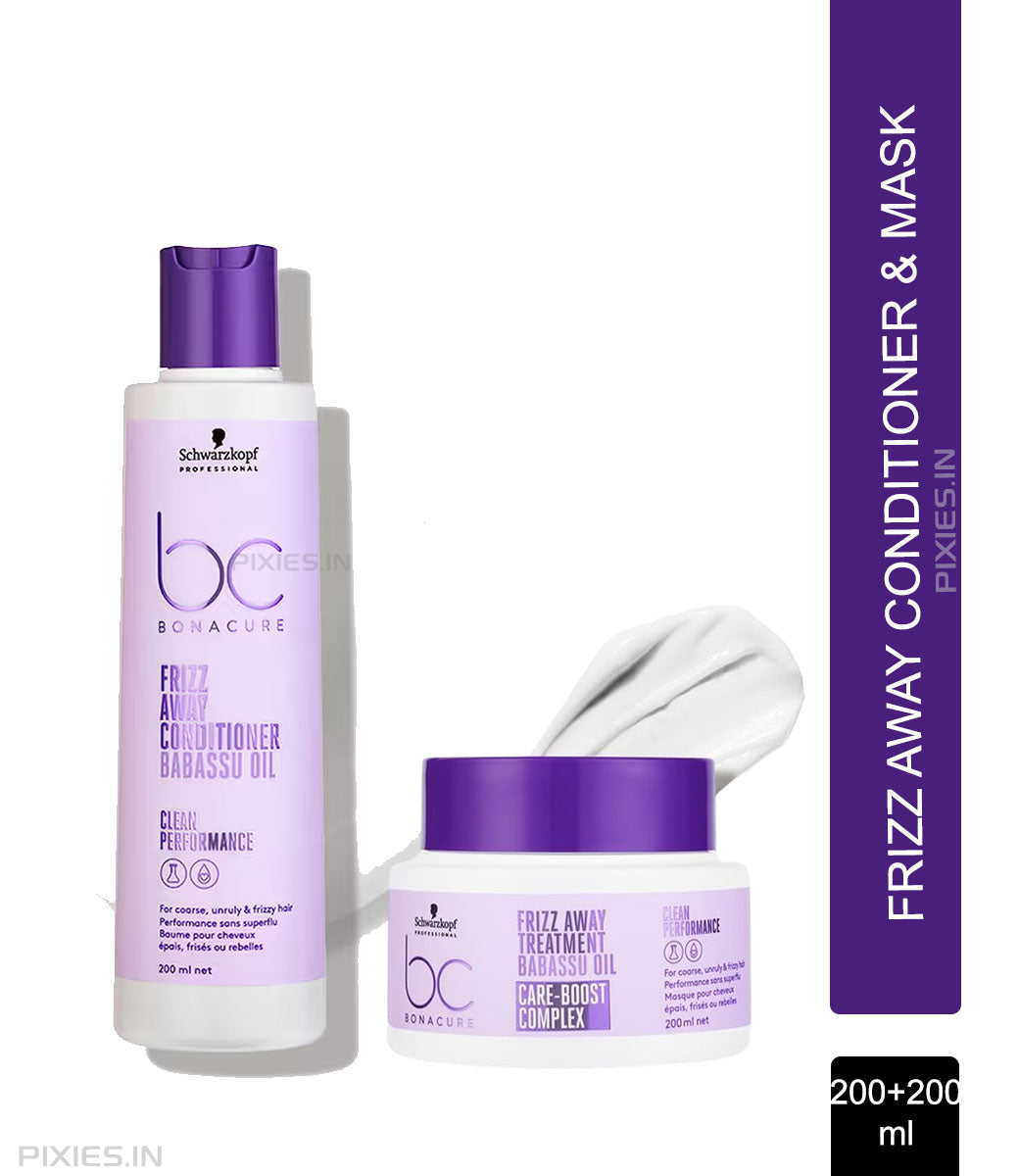 Schwarzkopf Professional BC Bonacure Frizzy Away Babassu Oil Condtioner and Masque Combo (250ml+200ml)