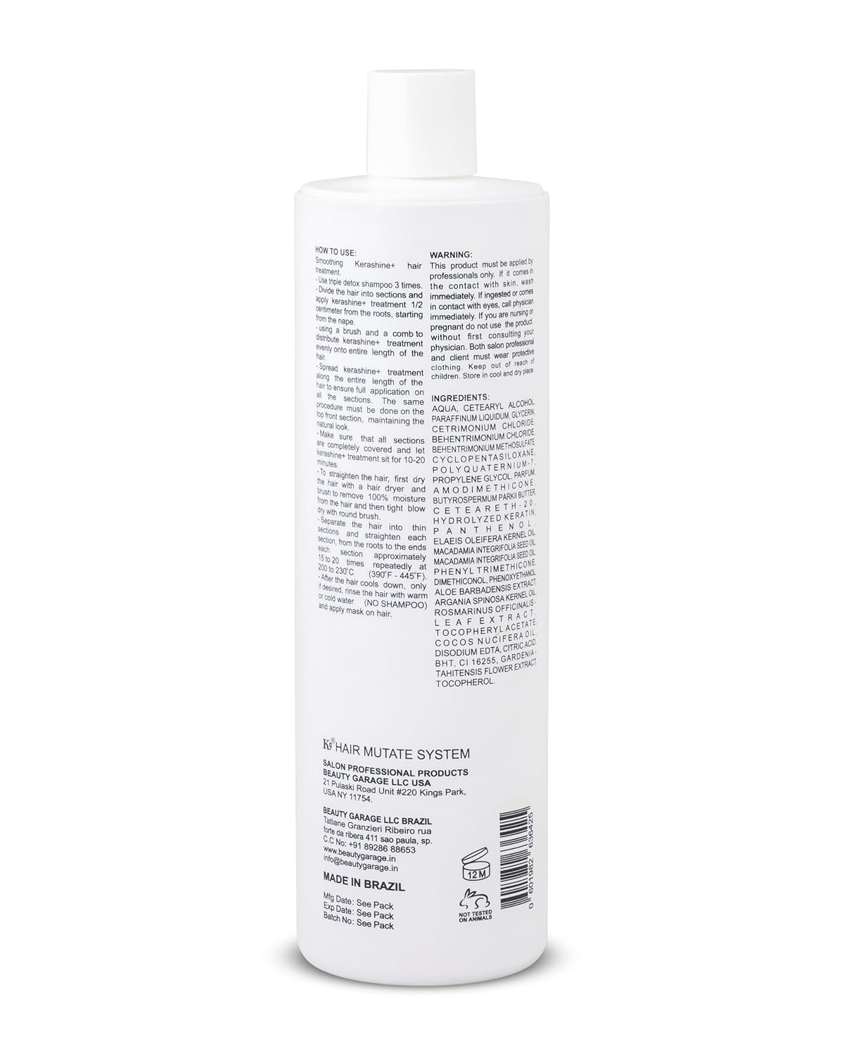 Beauty Garage Professional K9 KeraShine With Acai Oil - Straight & Shine (800ml)