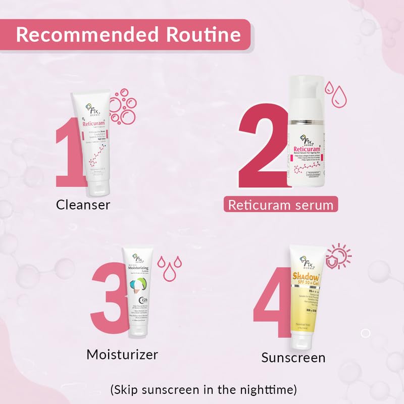 Fixderma 0.05% Pure Retinol Reticuram Face Serum For Anti Aging, Night Face Serum Vitamin C (15ml)