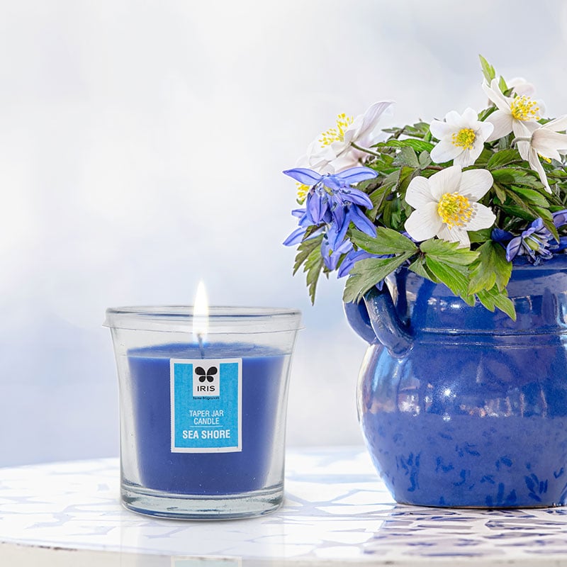 Iris Seashore Taper Jar Candle (110gm)