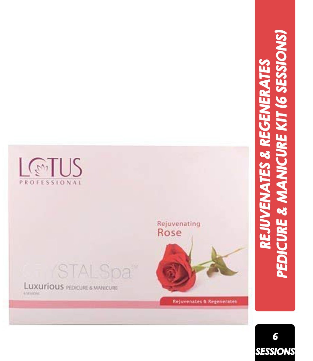 Lotus Professional Crystal Spa - Rejuvenating Rose Pedicure & Manicure Kit (6 Session)