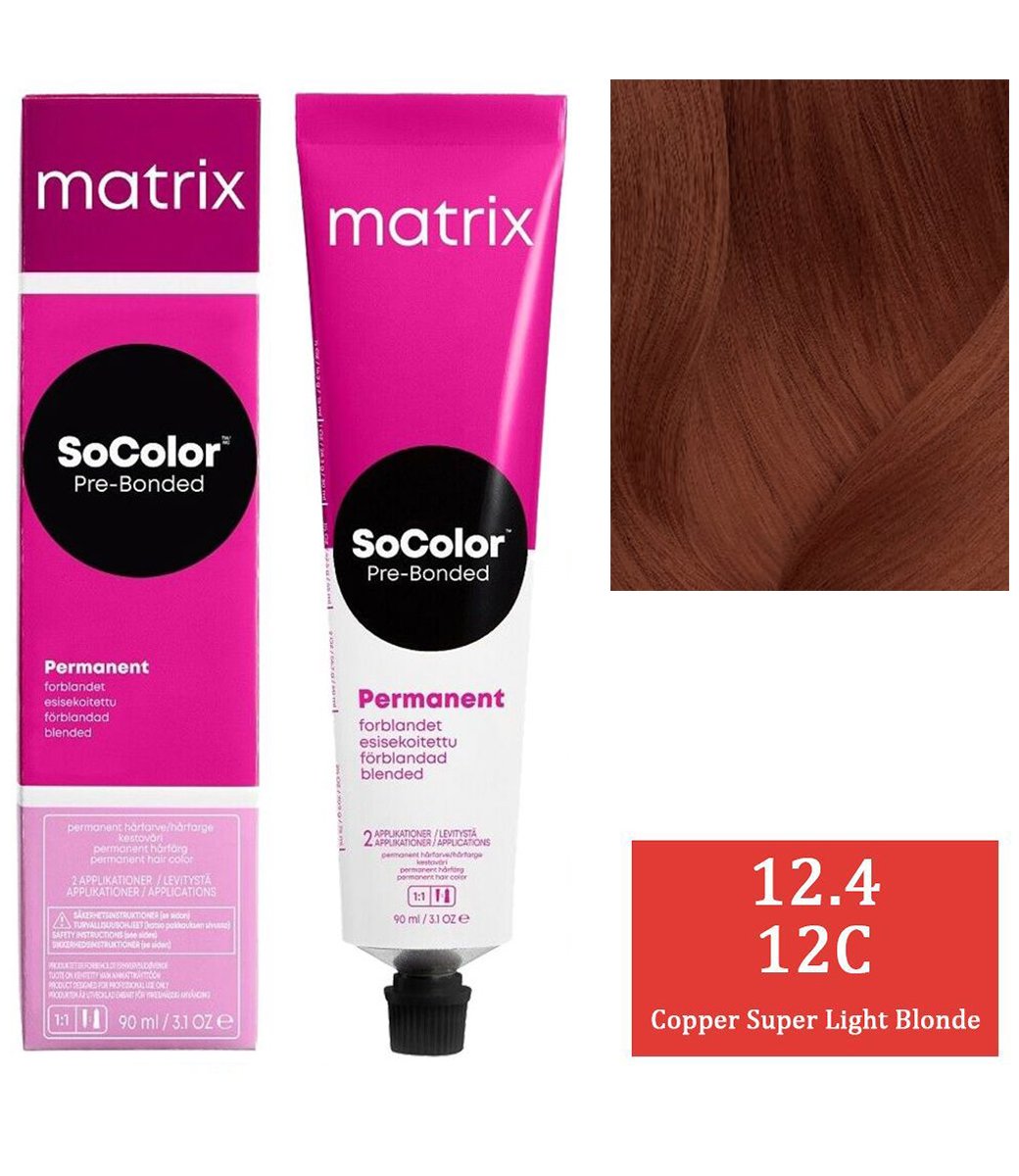 Matrix SOCOLOR 12.4 12C (Warm Super Light blonde)