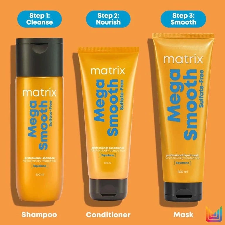 Matrix Mega Smooth Sulfate Free Anti-Frizz Conditioner with Squalene- for smooth hair & bond repair