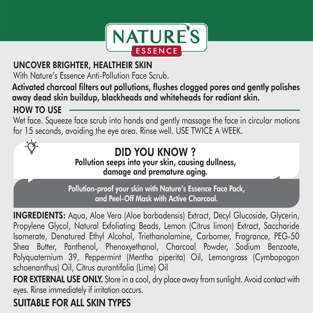 Nature's Essence Active Charcoal Anti Pollution Face Pack (65ml)