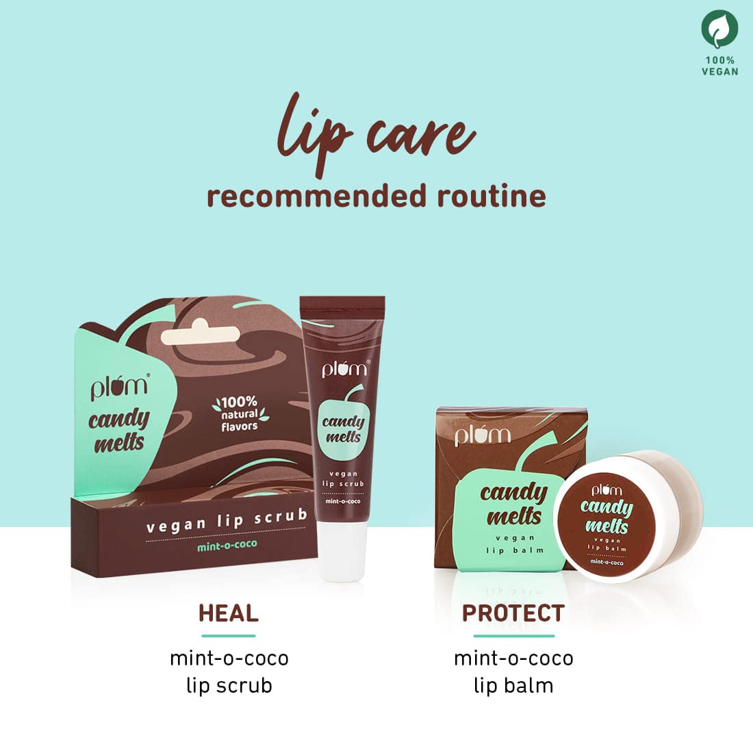 Plum Candy Melts Vegan Lip Scrub - Mint-o-coco (12gm)