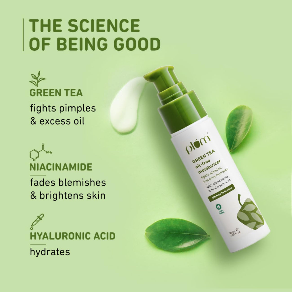 Plum Green Tea Oil-Free Moisturizer With Niacinamide For Oily, Acne Prone Skin (50ml)