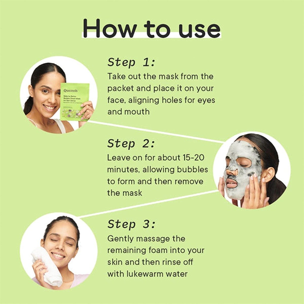 Quench Botanics Matcha Better Bubble Sheet Mask For Skin Detox (21ml)