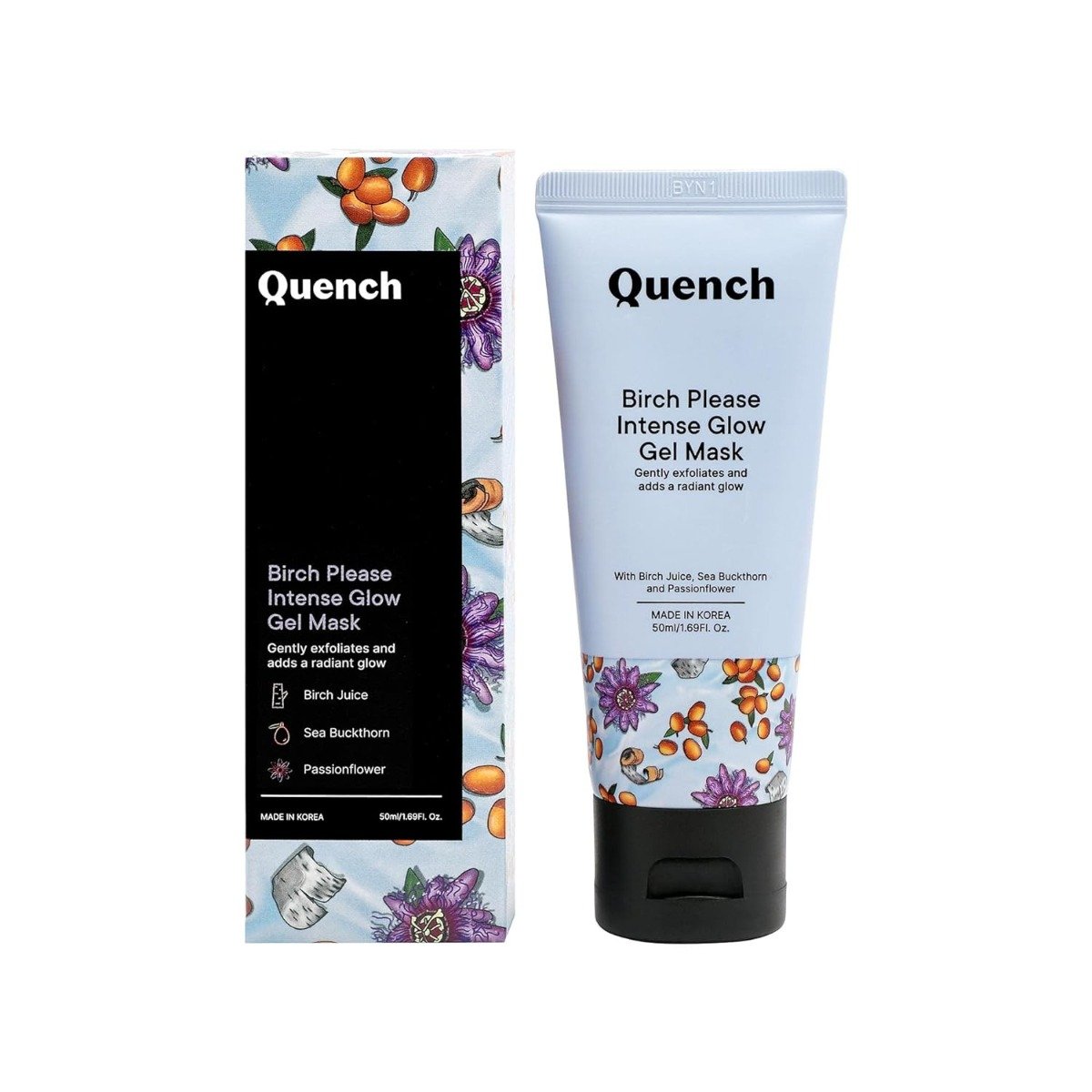 Quench Botanics Salicylic Acid Intense Glow Night Cream (Gel Mask) With Birch Juice To Boost Skin Elasticity (50ml)