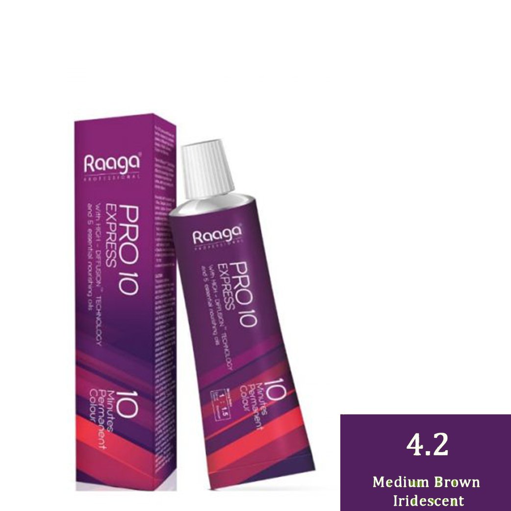 Raaga Professional Pro 10 Express Permanent Hair Color (4.2 Medium Brown Iridescent)