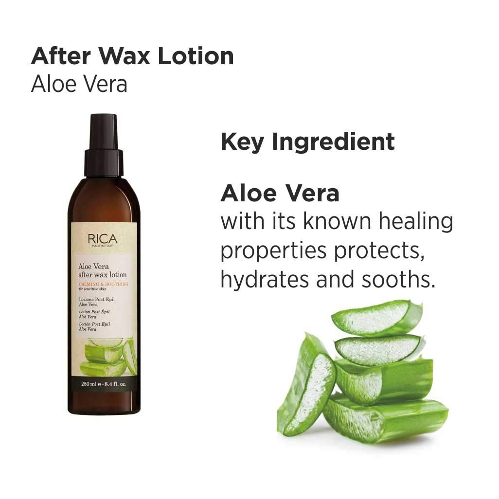 Rica Aloe Vera After Wax Lotion Calming & Soothing for Sensitive Skin (250ml)