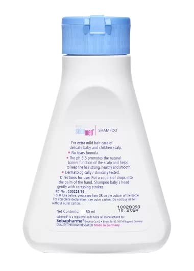 Sebamed Baby Shampoo, PH 5.5, Camomile, Natural Moisturiser, No Tears Formula, For Delicate Scalp (50ml)