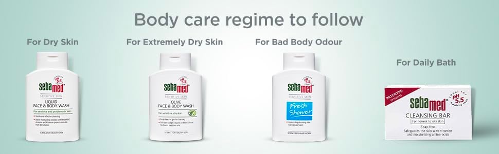 Sebamed Olive Face & Body Wash, Extra Mild For Sensitive, Dry Skin (200ml)