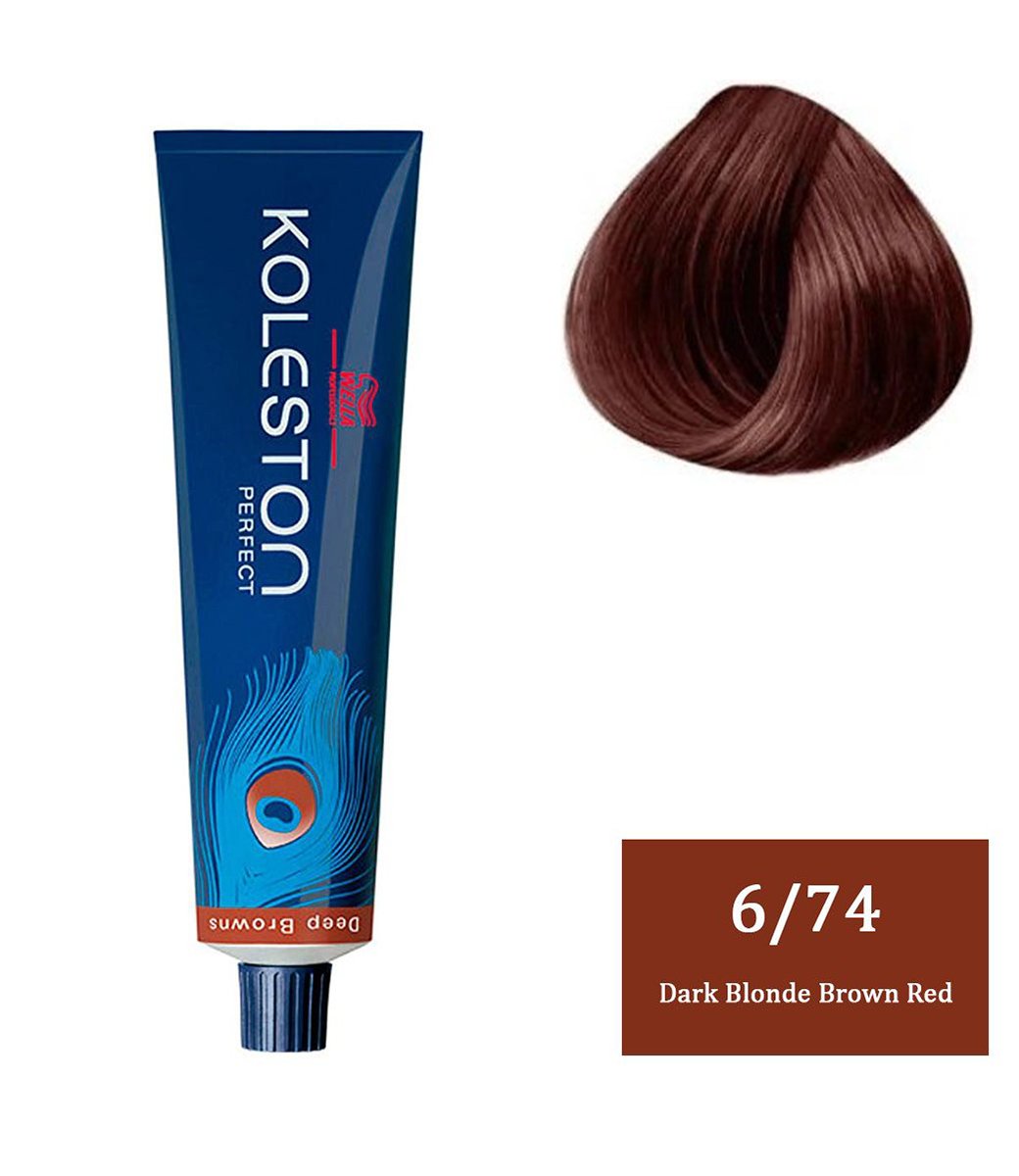 Wella Professionals Koleston Perfect Deep Browns - 6/74 Dark Blonde Brown Red (60gm)
