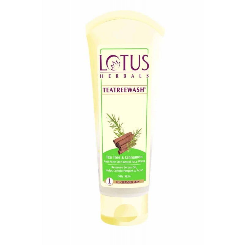 Lotus Herbals TEATREEWASH Tea Tree & Cinnamon Anti Acne Oil Control Face Wash (80gm)