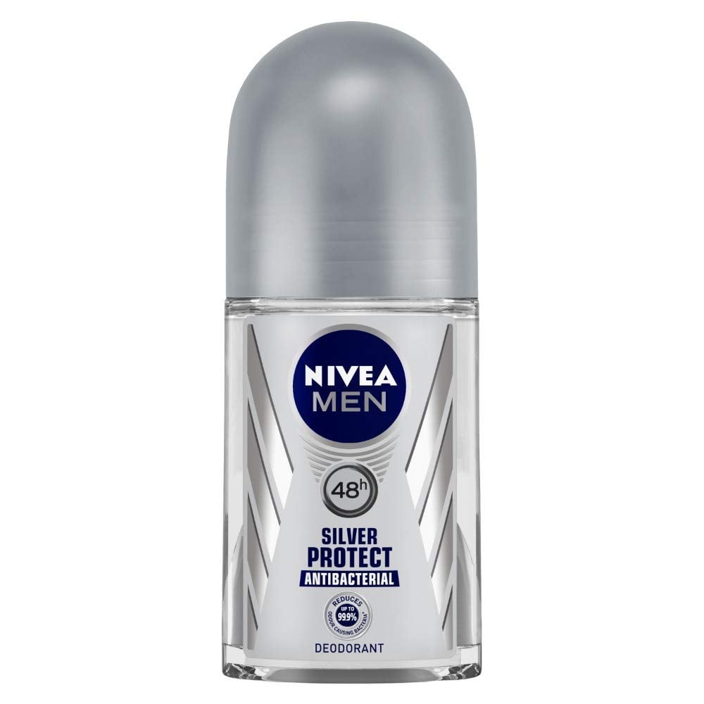 Nivea Men Silver Protect Roll On Antibacterial Odour Protection for 48h Freshness (50ml)