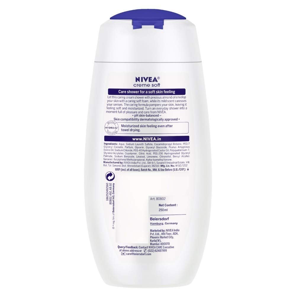 NIVEA Body Wash- Crème Soft Naturally Clean & Healthy Skin Natural Almond Oil (250ml)