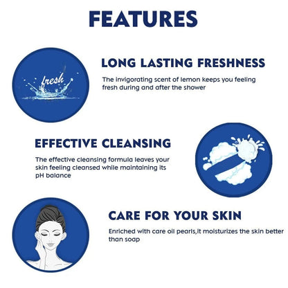 NIVEA Body Wash, Lemon & Oil Shower Gel, Pampering Care with Refreshing Scent of Lemon (500ml)