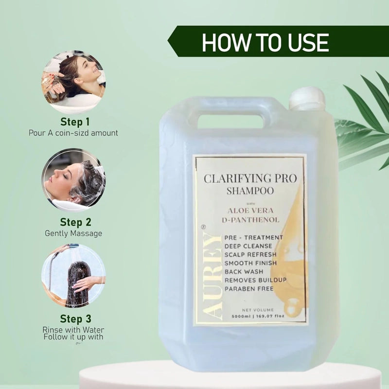 Aurey Clarifying Pro Shampoo With Aloe Vera &amp; D-Panthenol 5000 ml