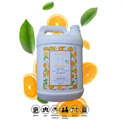 Aurey Manicure Pedicure Orange Shampoo With Vitamin-C Paraben Free 5000 ml