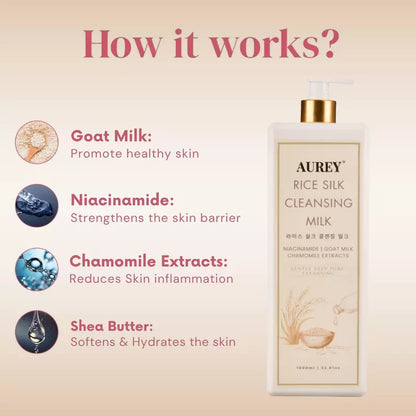 Aurey Korean Rice Silk Cleansing Milk 1 Kg