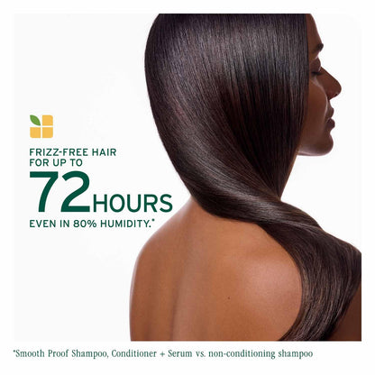 Biolage Smoothproof Anti-Frizz Shampoo 200ml & Conditioner 100ml Serum 100ml Combo with Camellia oil for 72HR Frizz Control (3Pcs)