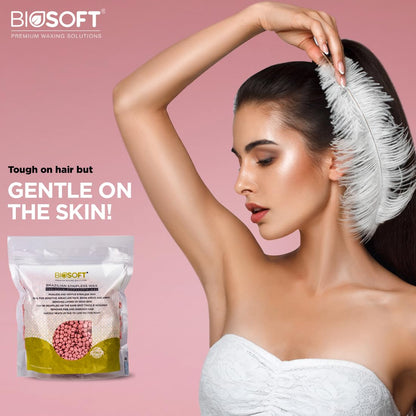 Biosoft Brazilian Stripless Wax - Rose (500gm)