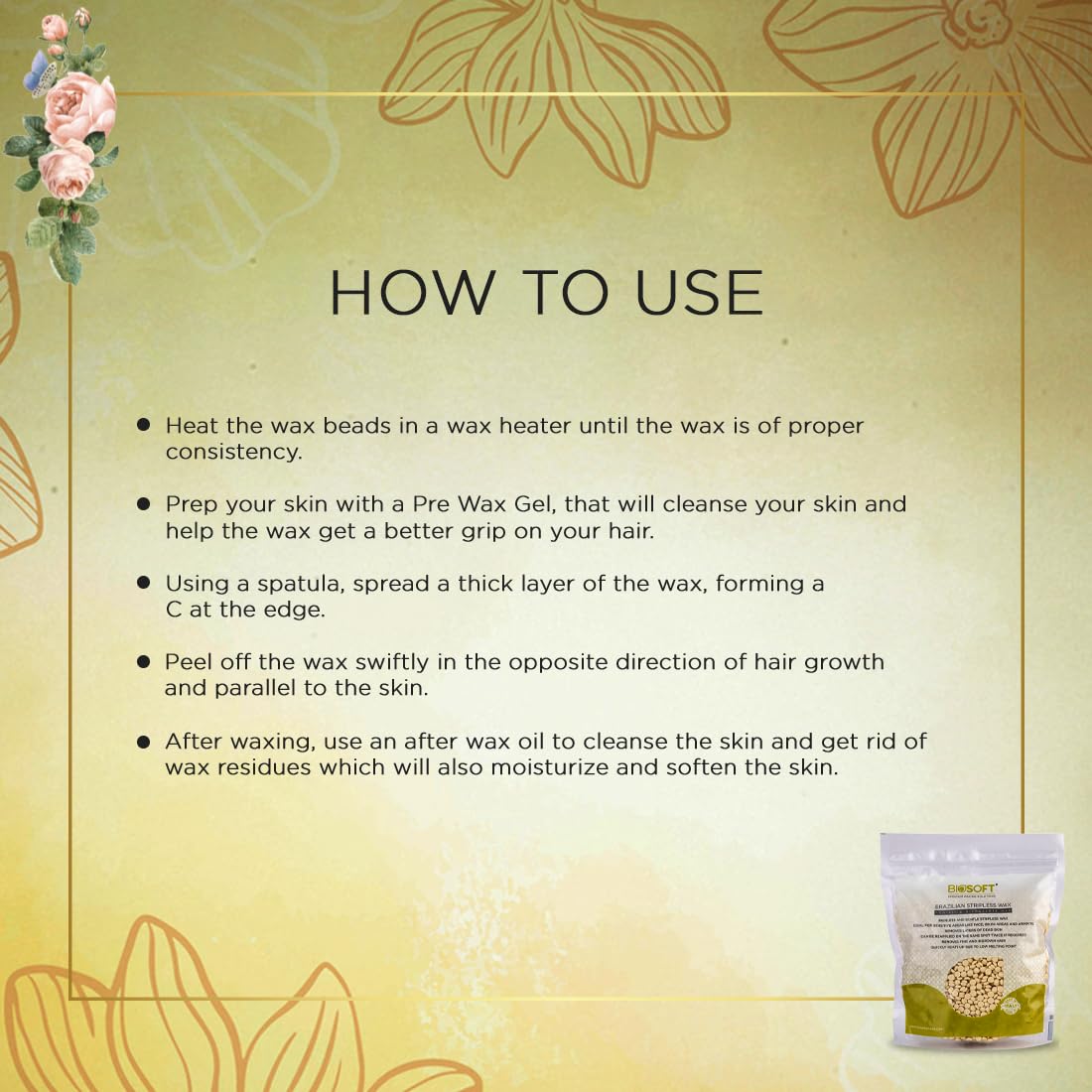 Biosoft Brazilian Stripless Wax - Vanilla (500gm)