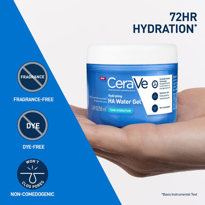 CeraVe HA Water Gel Oil-Free Face Moisturizer with Hyaluronic Acid & Ceramides for Plumpy Hydration (50ml)