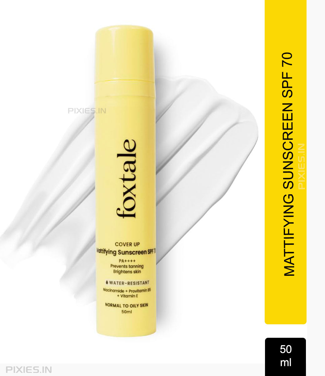 Foxtale SPF 70 Gel-Cream Mattifying Sunscreen for Oily Skin with PA++++ & Niacinamide (50ml)