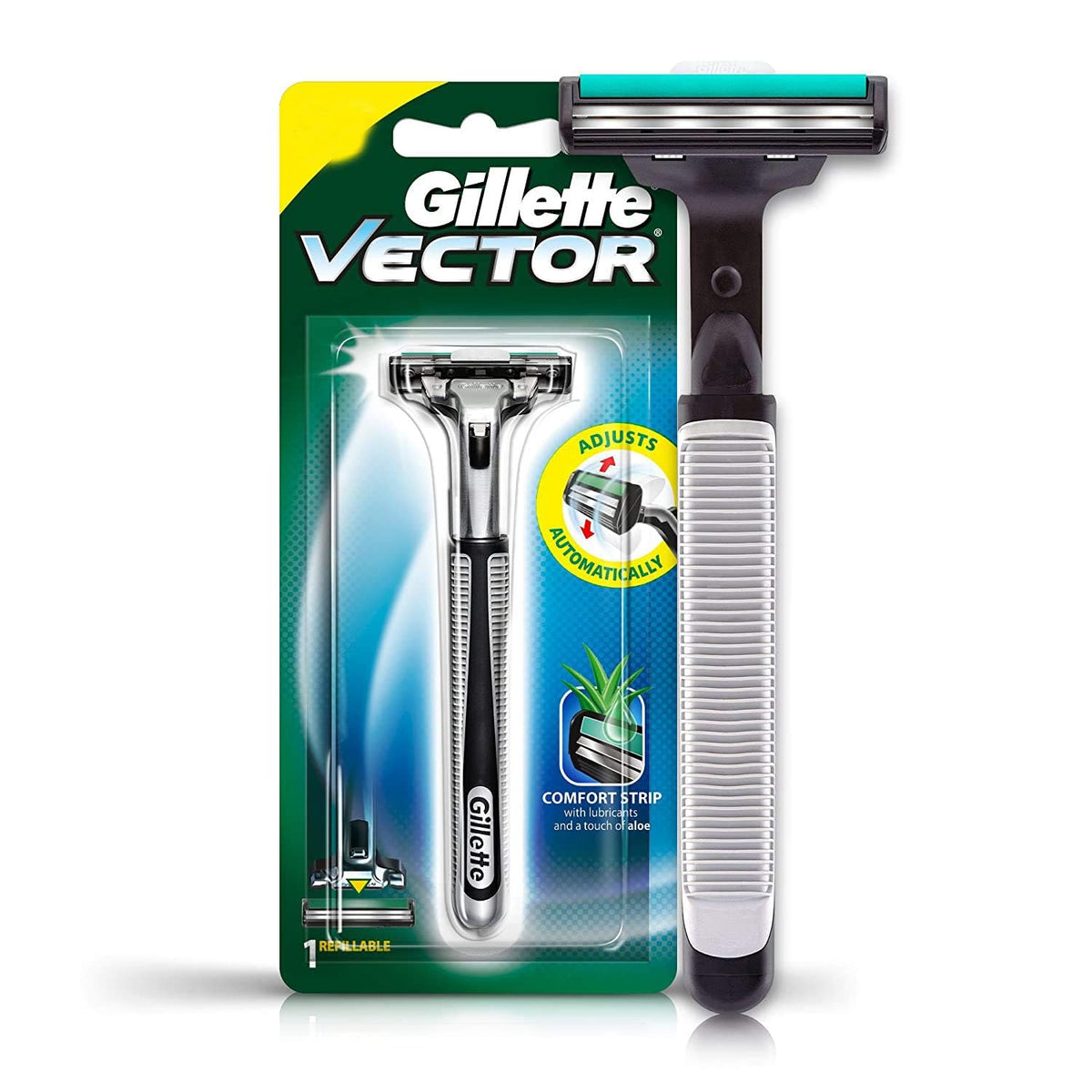 Gillette Vector Manual Shaving Razor For Men (1Pc)