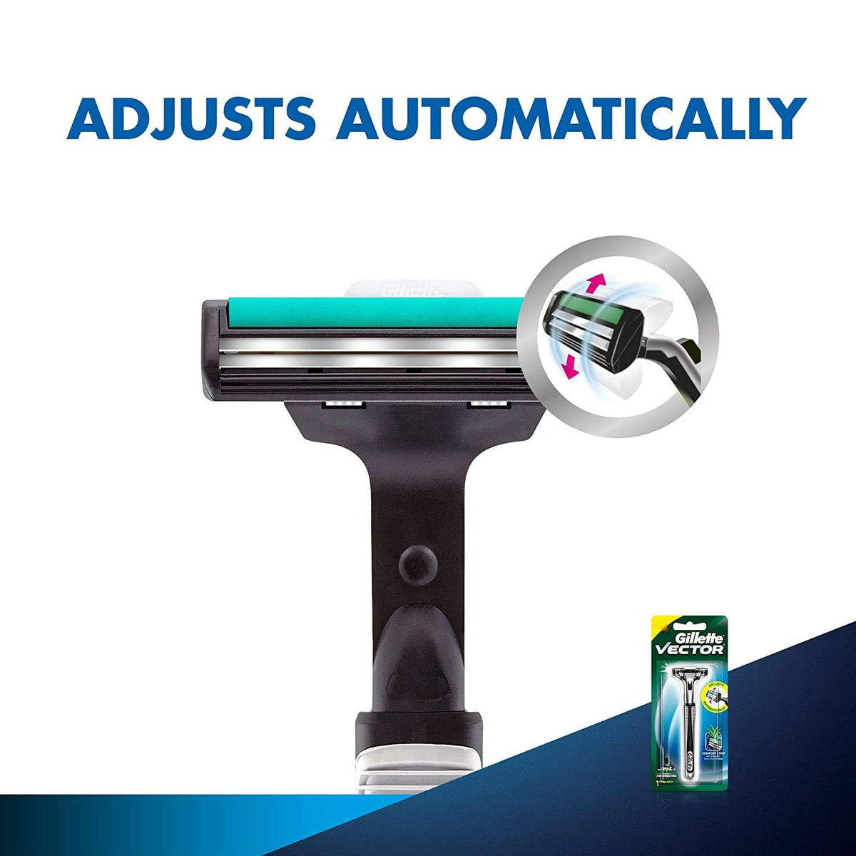 Gillette Vector Manual Shaving Razor For Men (1Pc)