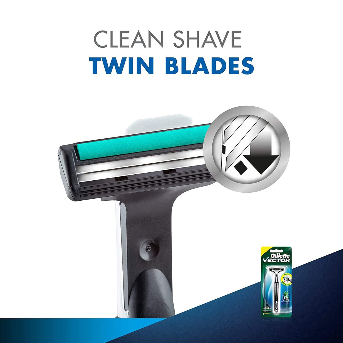 Gillette Vector Manual Shaving Razor For Men (1Pc)