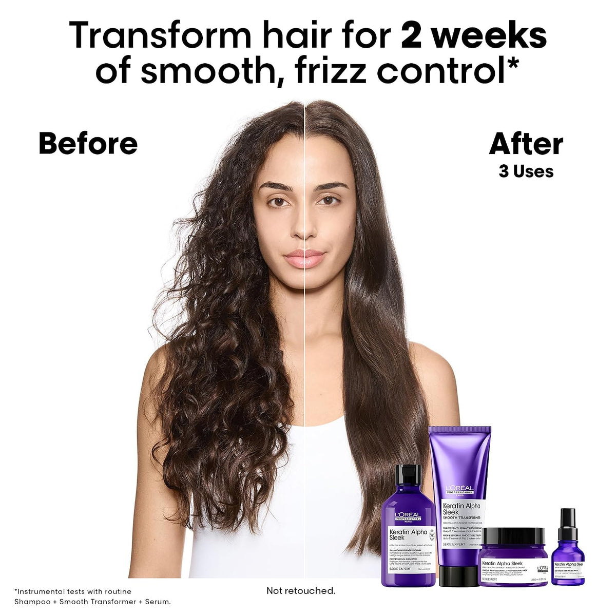 L'Oreal Professionnel Keratin Alpha Sleek Anti- frizz Serum for Glass shine and smoothness (50ml)